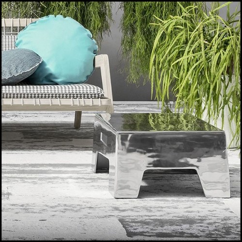 Table d'appoint avec structure en aluminium poli 30-Alu