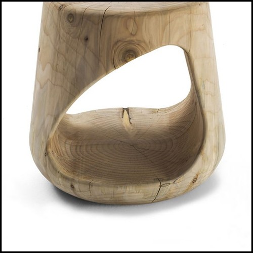 Stool in solid natural aromatic cedar wood 154-Cavity
