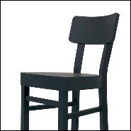 Bar stool with structure in solid beechwood in black matte finish 30-Black Wooden