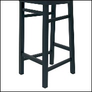 Bar stool with structure in solid beechwood in black matte finish 30-Black Wooden