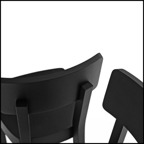 Bar stool with structure in solid beechwood in black matte finish 30-Black Wooden