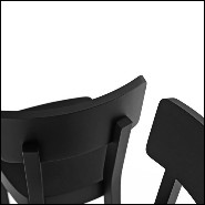 Bar stool with structure in solid beechwood in black matte finish 30-Black Wooden