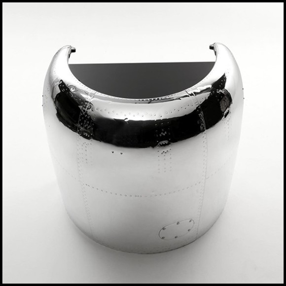 Reception desk made with a Beechcraft 18 air inlet 22-Beechcraft 18