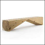 Bench made from a single solid cedar wood block 154-Diamant