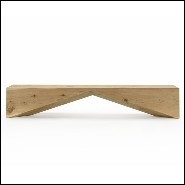 Bench made from a single solid cedar wood block 154-Diamant