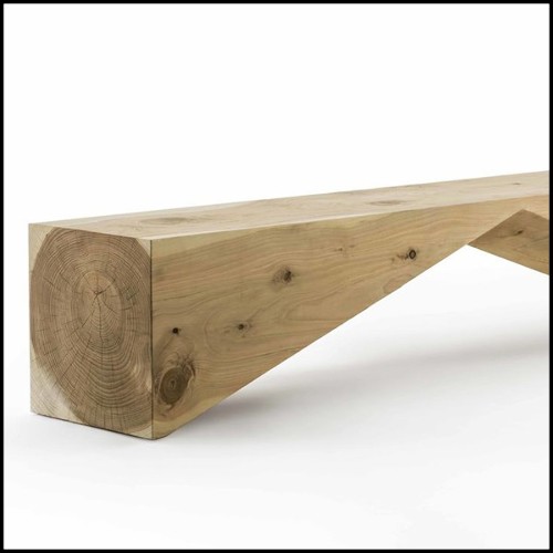 Banc fabriqué à partir d'un bloc de bois de cèdre massif 154-Diamant