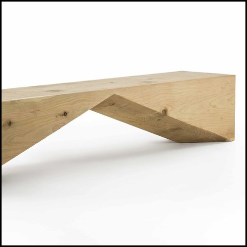 Bench made from a single solid cedar wood block 154-Diamant