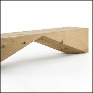 Bench made from a single solid cedar wood block 154-Diamant