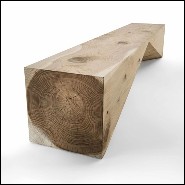 Banc fabriqué à partir d'un bloc de bois de cèdre massif 154-Diamant