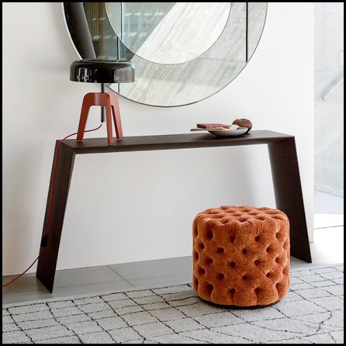 Console table with hand carved structure in varnished solid walnut wood 163-Viaduc