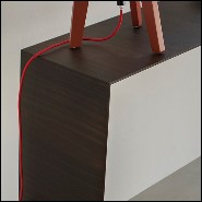 Console table with hand carved structure in varnished solid walnut wood 163-Viaduc