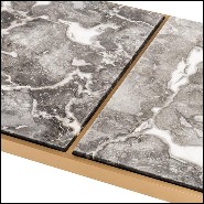 Coffee table with structure in brushed brass finish stainless steel and grey marble top 24-Quiz