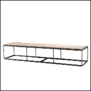 Coffe table with structure in bronze finish stainless steel and beige marble top 24-Quiz