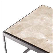 Table basse avec structure en acier inoxydable finition bronze et plateau en marbre beige 24-Quiz