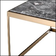 Side table with structure in brushed brass finish stainless steel and grey marble top 24-Quiz