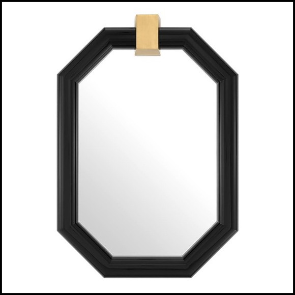 Mirror with frame in black finish solid mahogany wood 24-Emble
