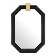 Mirror with frame in black finish solid mahogany wood 24-Emble