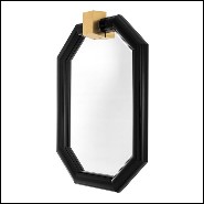 Mirror with frame in black finish solid mahogany wood 24-Emble