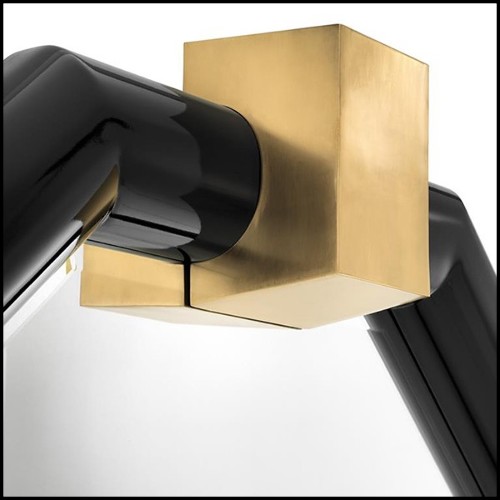 Mirror with frame in black finish solid mahogany wood 24-Emble