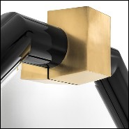 Mirror with frame in black finish solid mahogany wood 24-Emble