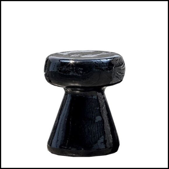 Tabouret avec structure en céramique noire ou blanche 30-Mushroom Ceramic