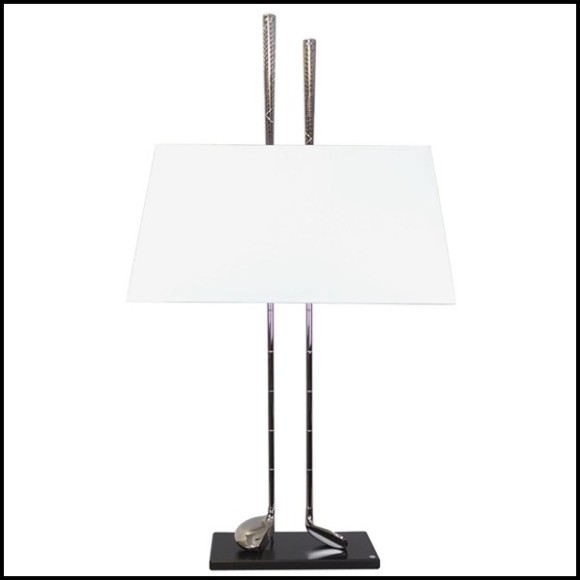 Lampe de table avec 2 clubs de golf en laiton finition bronze White PC-Golf Club White Bronze