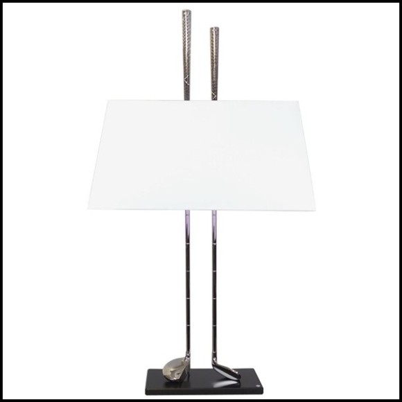 Table lamp with 2 clubs in brass in white bronze finish PC-Golf Club White Bronze