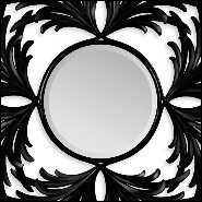 Mirror with hand-carved structure in solid black satinated mahogany wood 119-Baroco
