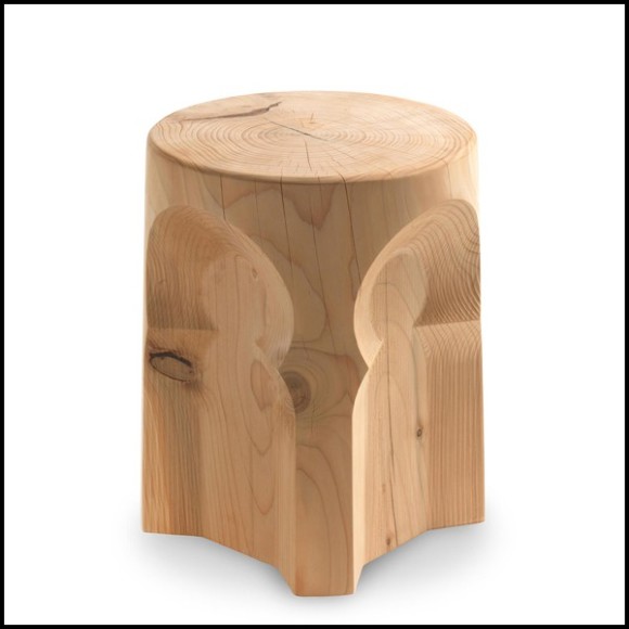 Stool in solid natural aromatic cedar wood 154-Riad Cedar