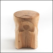 Stool in solid natural aromatic cedar wood 154-Riad Cedar