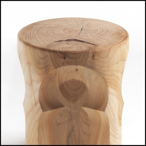 Stool in solid natural aromatic cedar wood 154-Riad Cedar