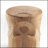 Stool in solid natural aromatic cedar wood 154-Riad Cedar
