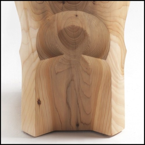 Tabouret en bois de cèdre aromatique naturel 154-Riad Cedar