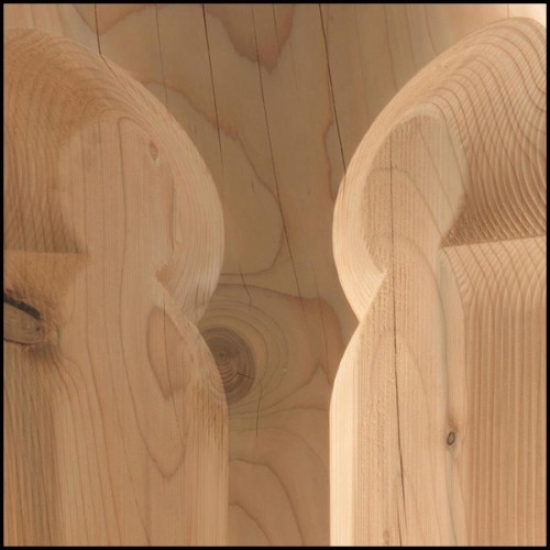 Stool in solid natural aromatic cedar wood 154-Riad Cedar