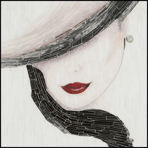 Décoration murale avec des milliers de pièces sculptées à la main 119-Lady in Glove