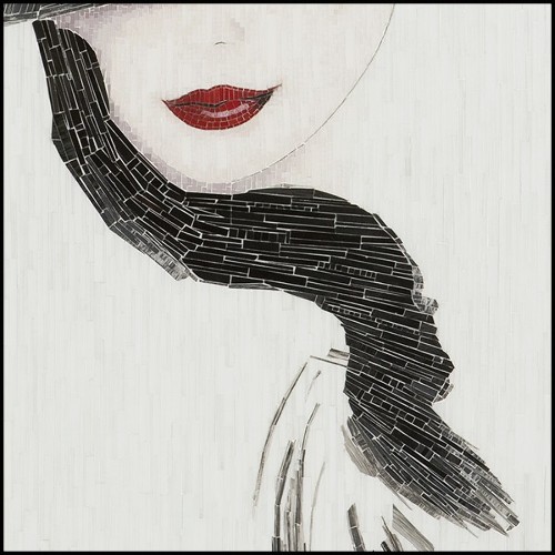 Décoration murale avec des milliers de pièces sculptées à la main 119-Lady in Glove