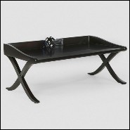 Tray in solid hand-carved mahogany wood in black lacquered finish 119-Black Mahogany