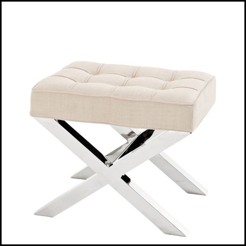 Stool with black leather look seat or white leather look seat 24-Beekman Place