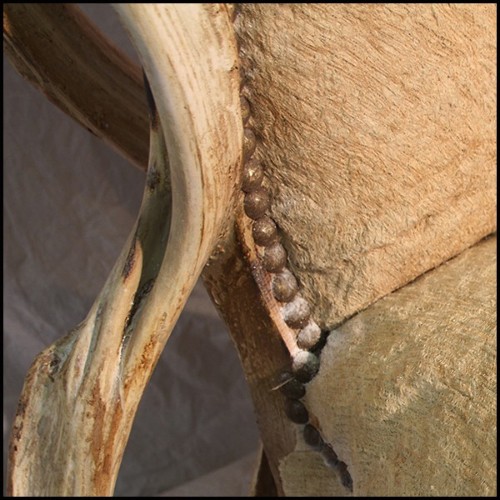 Fauteuil avec structure en bois d'acajou massif de Bornéo et lianes solides PC-Guru High Amethyst