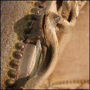 Armchair with structure in solid mahogany wood from Borneo and solid lianes PC-Guru Dome Amethyst