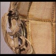 Armchair with structure in solid mahogany wood from Borneo and solid lianes PC-Guru Dome Amethyst