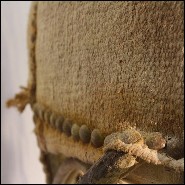 Armchair with structure in solid mahogany wood from Borneo and solid lianes PC-Guru Dome Amethyst