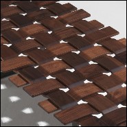 Banc avec dessus en bois de noyer verni massif fabriqué à la main et base en métal forgé 163-Walnut Grid