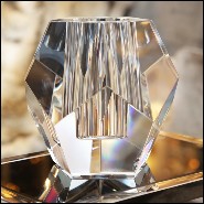 Candle holder in carved crystal glass 24-Crystal Candle Prism