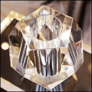 Candle holder in carved crystal glass 24-Crystal Candle Prism