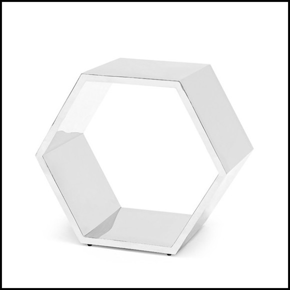 Tabouret ou table d'appoint en structure en métal chromé 162-Chrome