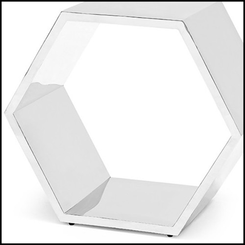 Tabouret ou table d'appoint en structure en métal chromé 162-Chrome