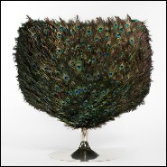 Armchair made with real peacock feathers on all the back seat PC-Peacock