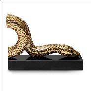 Serre livre en platine plaquée Gold sur socle en marbre noir 172-Snake Gold