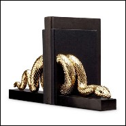 Serre livre en platine plaquée Gold sur socle en marbre noir 172-Snake Gold